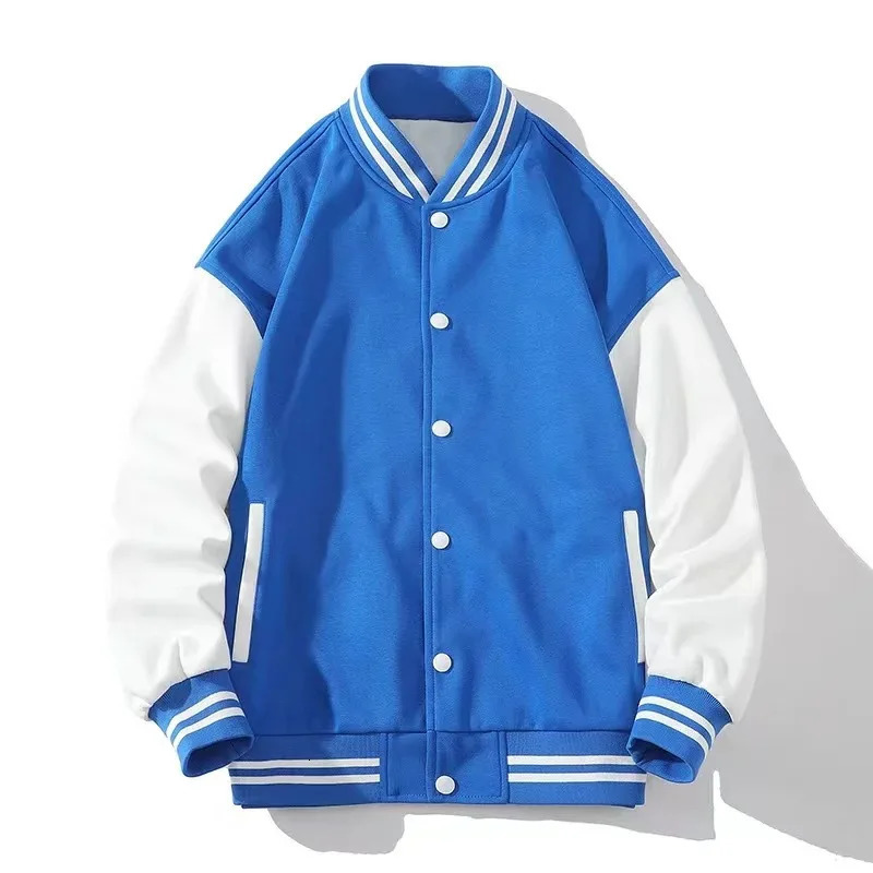 Baseball jacket fashion casual high-quality patch work button sports jacket womens team school team jacket customized 241024