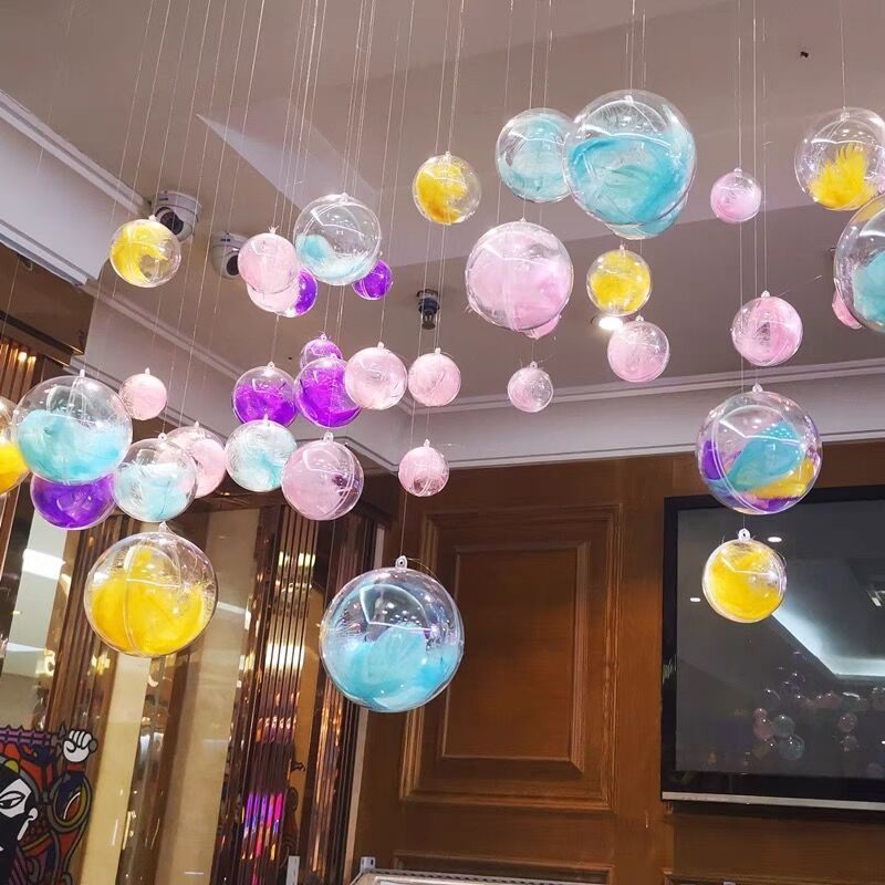 Clear Ornaments Balls Round Christmas DIY Bubbles Transparent Ball Plastic Fillable Sphere Decorations Christmas Tree Wedding Decor