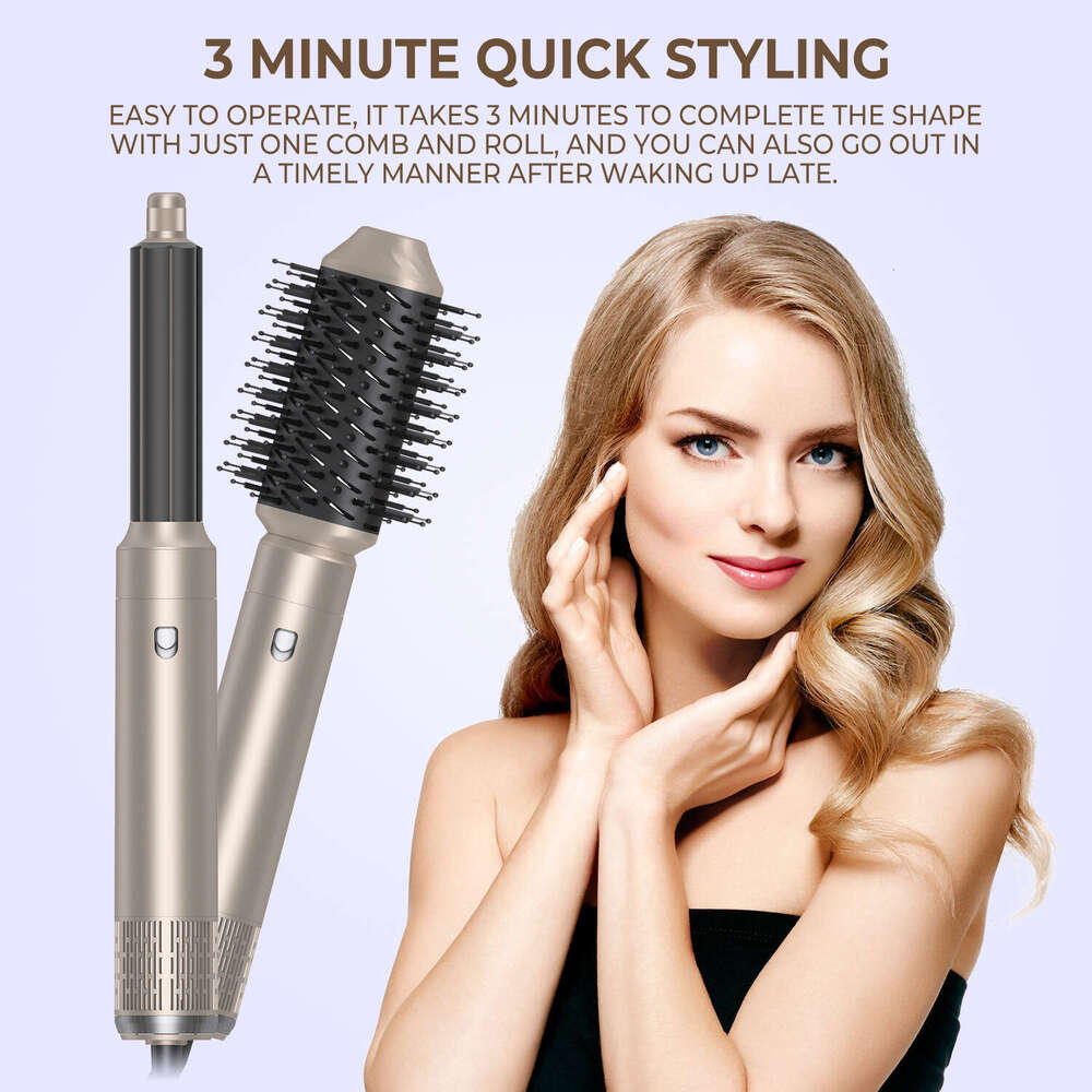 Hot Air 6 in 1 Hair Dryer Brush Set Auto Wrap Curler Styler Comb Detachable Multi-functional Electric Heating Curg Iron High-performance cur