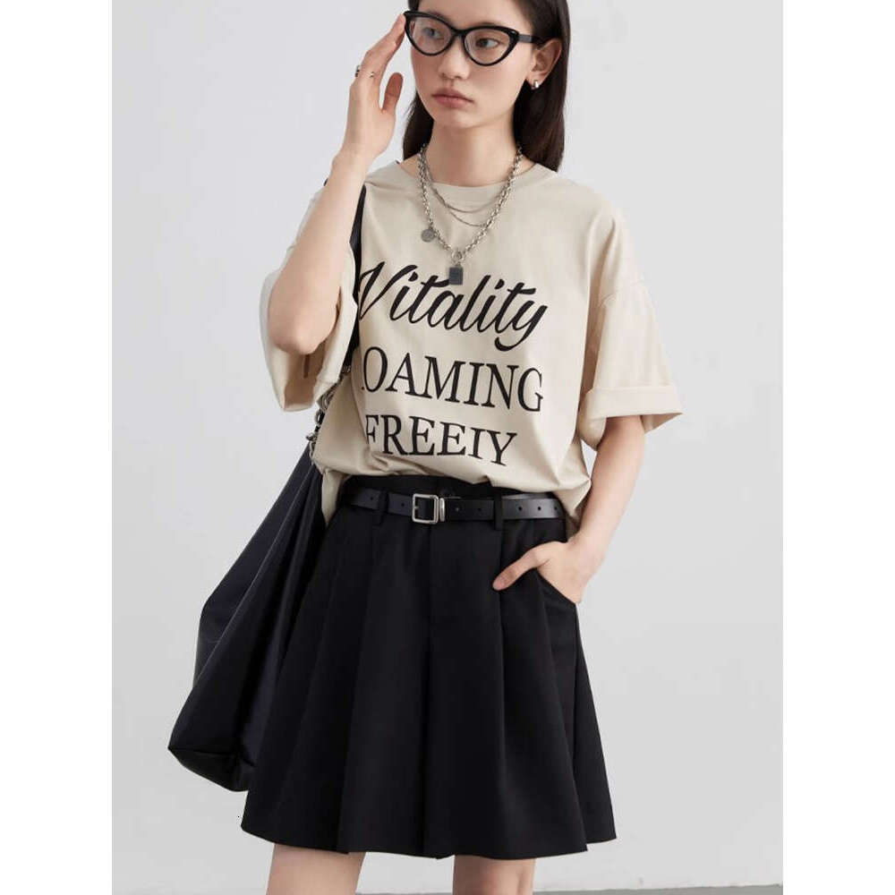 CHIC VEN Women Loose New Minimalist En Casual Shorts A-E Pleated Suit Pants Short Trousers Summer 2024