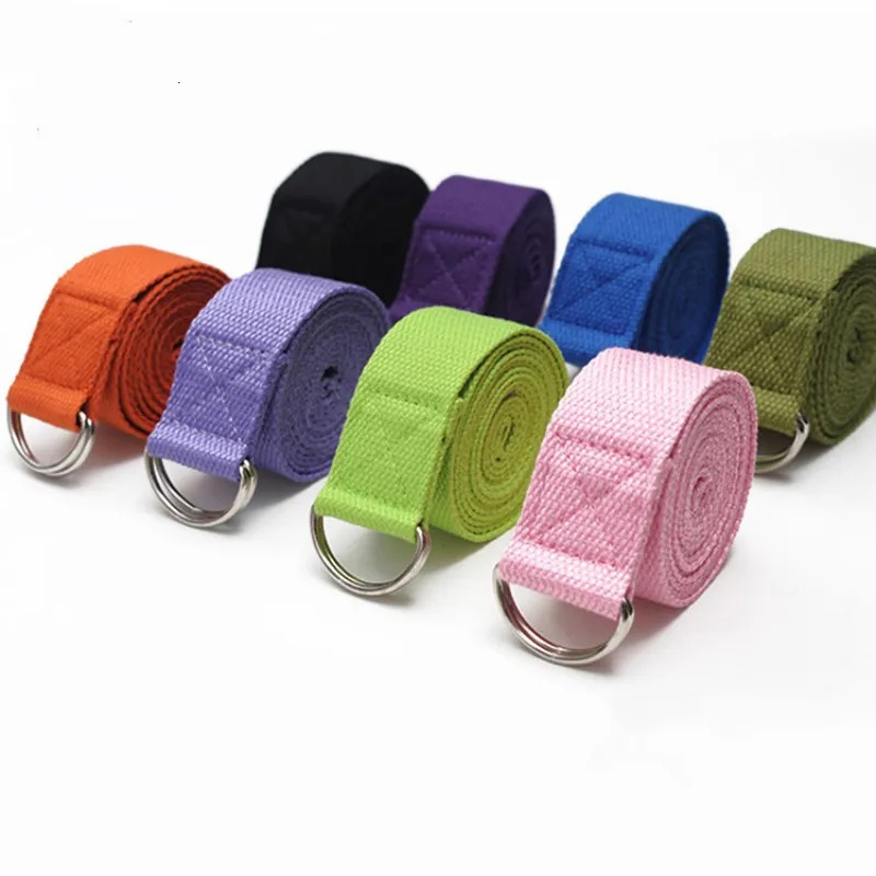 Yoga Strap Cotton Exercise Belt Adjustable Woven Stretch DRing Buckle Fitness Stretching Bands Pilates Rope 18338cm 241024