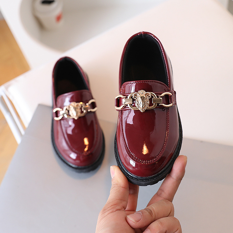 Kids Toddler Patent Leather Shoes British Style Children Slip on Loafers Cutefeet for Girl Boy Student Performance Shoes Sizes 21 - 37