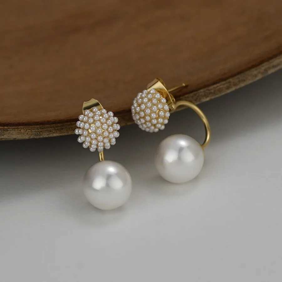 S925 silver needle stud earrings small bead stud earrings womens personality earrings pearl earringsX241023
