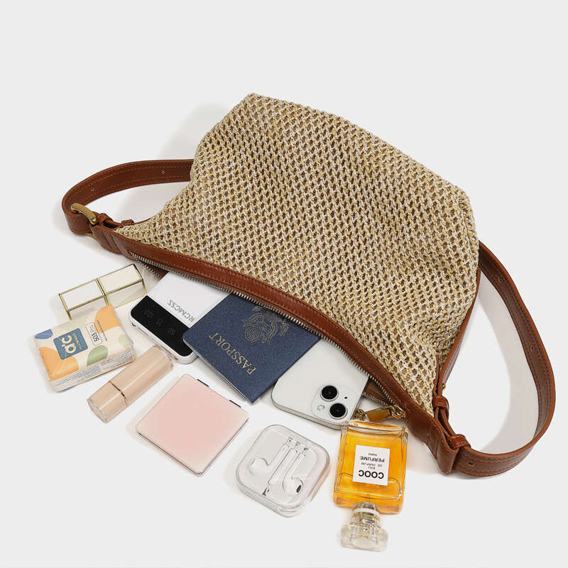 Designer Bag England Style Hobos Beach Straw Bags For Women Luxury Designer Handbag And Purses 2024 New In Blue Denim Small Underarm Shoulder tote bag