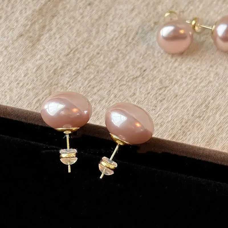 Mermaid Imitation Pearl Stud Earrings for Women Girls 10/12/14mm Delicate Elegant Pearl Earrings Jewelry GiftsX241023