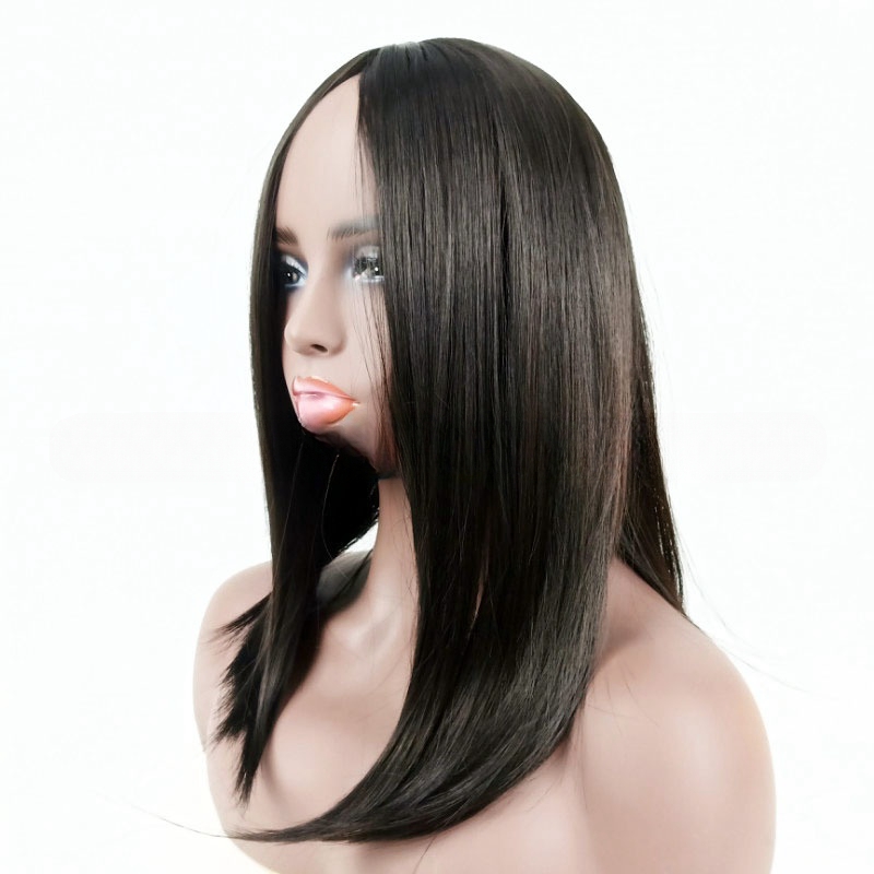 Women's fashion medium-length wig clavicle hair Bob head cover female chemical fiber straight hair