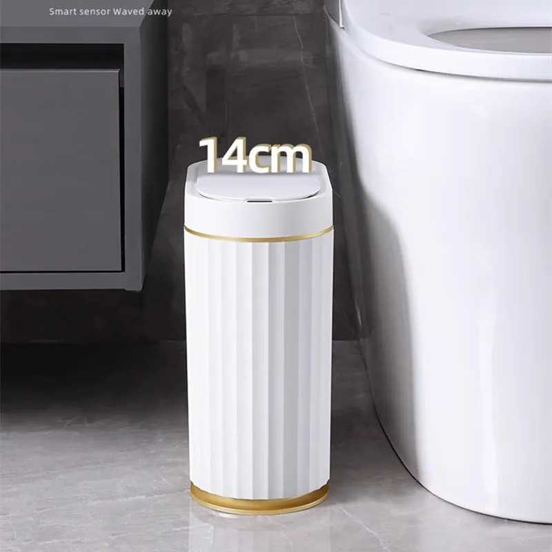 7L automatic sensor trash can with Roman strip narrow bathroom toilet waterproof intelligent trash can kitchen sensing trash can Y241105