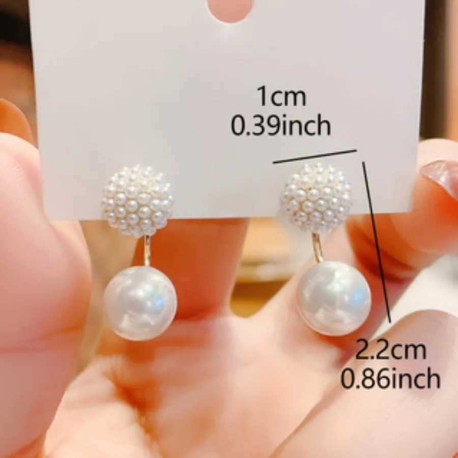 S925 silver needle stud earrings small bead stud earrings womens personality earrings pearl earringsX241023