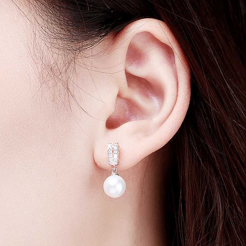 Huitan New Tren Simulated Pearl Dangle Earrings for Women Fashion Wedding Engagement Accories Simple Stylish Girls Earrings W241023