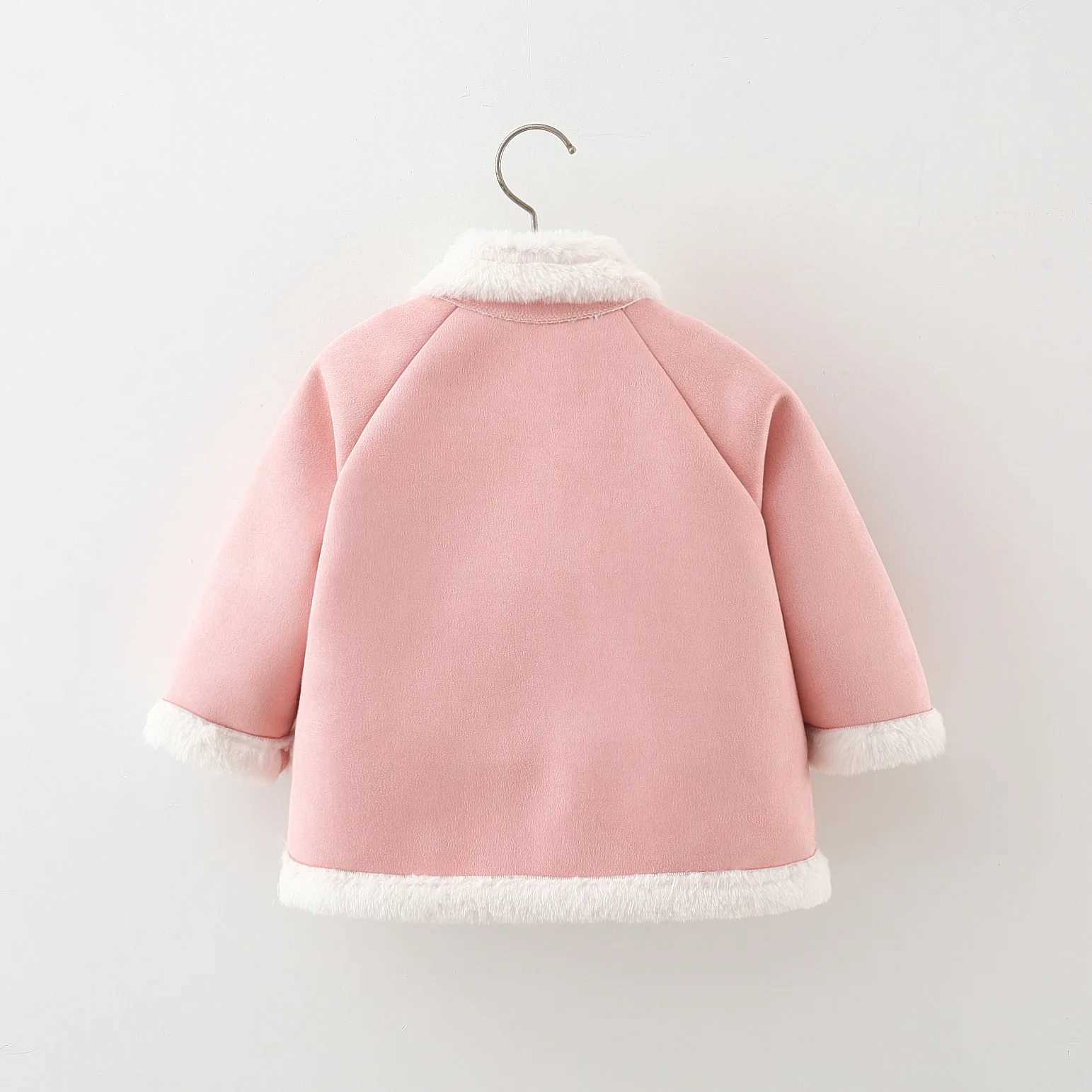 New winter Christmas Par baby womens coat thick fur and warm childrens long sleeved clothes (9 months -3 years old) W241023