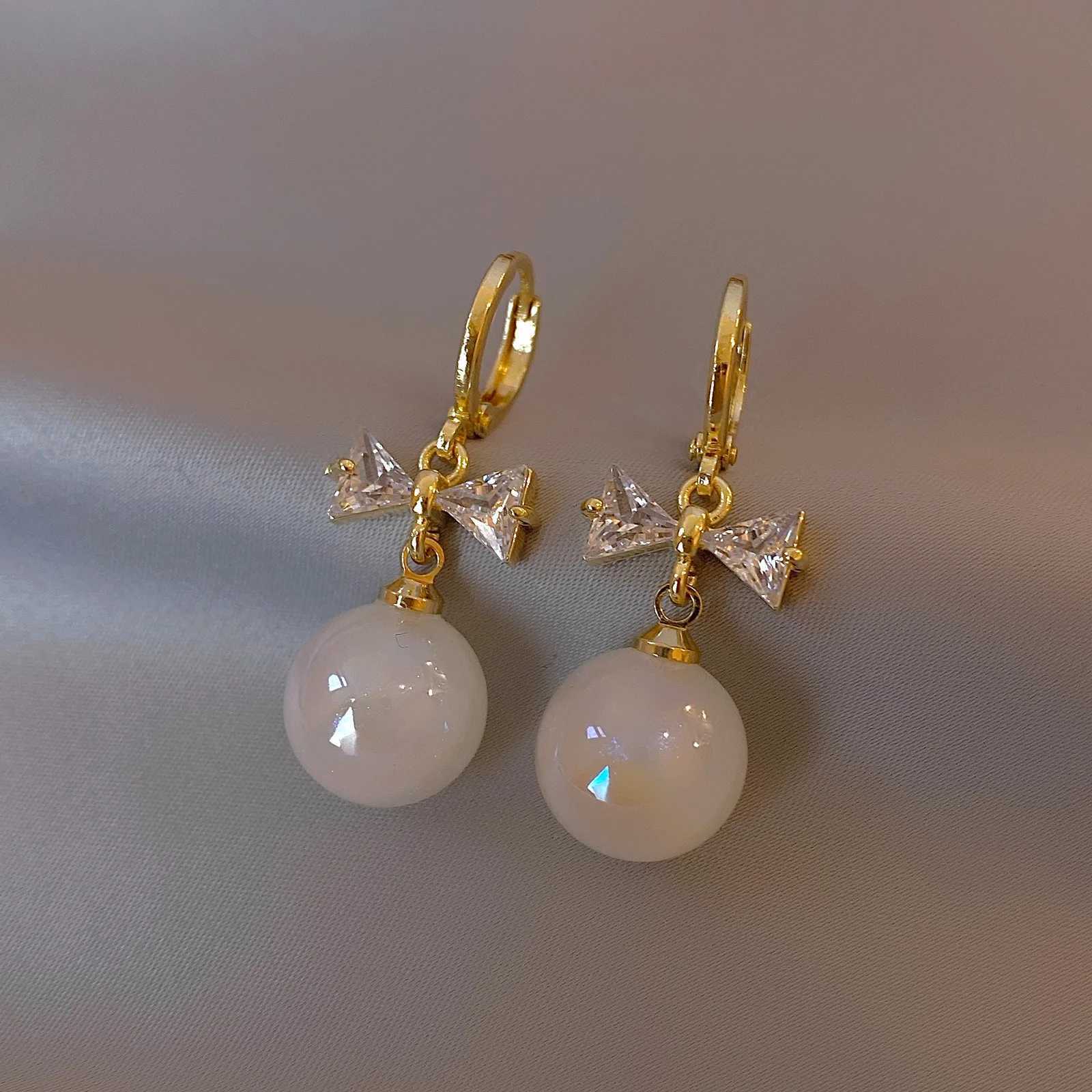 Luxury Zircon Bowknot Stud Earrings For Women Elegant Imitation Pearl Love Heart Crystal Flower Earring Girls Festival JewelryX241023