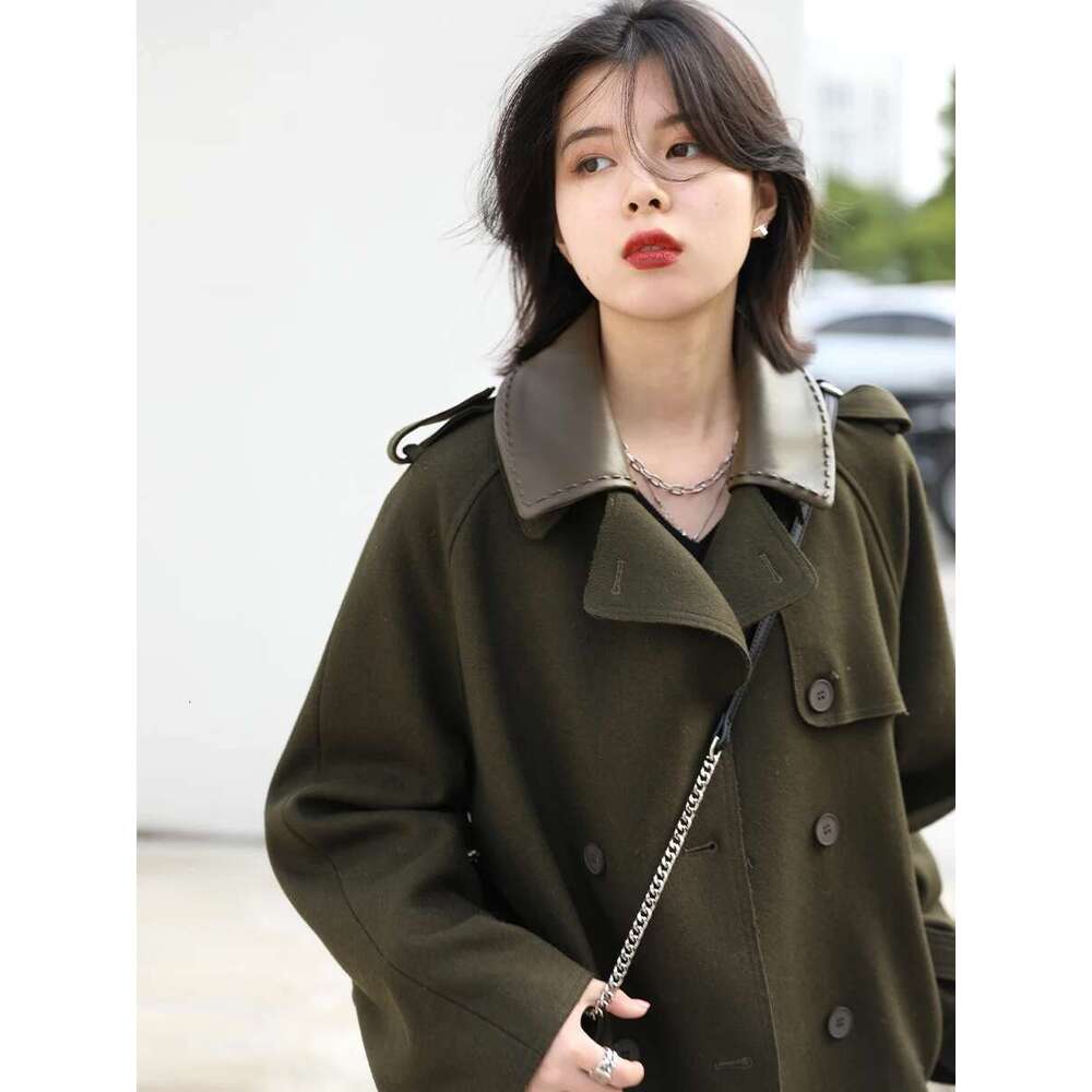 CHIC VEN Women Coat Loose Solid Double Collar Waist Belt Warm Thick Overcoat Office Lady Female Outwear Tops Autumn Winter 2024