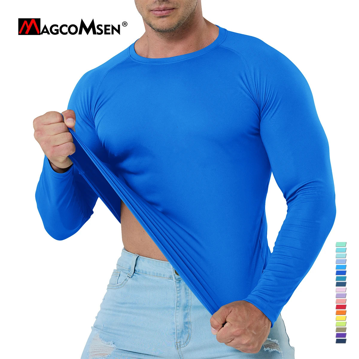 Magcomsen Training Rush Protective Mens Sunscreen T-shirt Summer UPF 50Long Sleeve T-shirt Fast Drying Sports Performance T-shirt 241024
