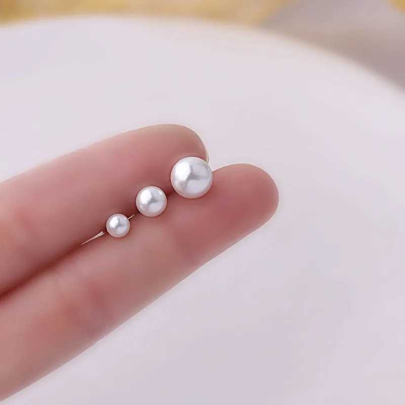 1 piece of 4/5/7mm imitation pearl earring 20G stainless steel earring joint screw stud perforated jewelry W241023