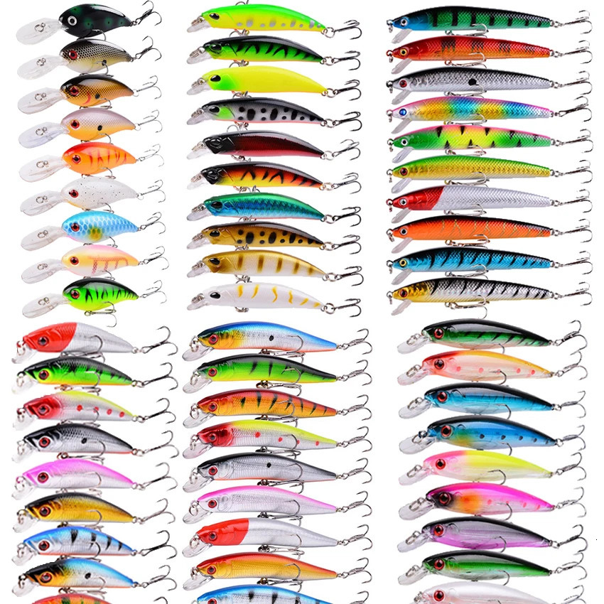358 Pcs of Random Fishing Lure Set High Quality Swimming Bait Minnow Mini Crank Wobble Crankbait Artificial 241024