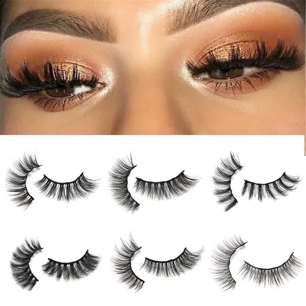 1 pair of magnetic eyelashes 3D mink false eyelashes Magnetic eyeliner Waterproof long-term false eyelashes flower pushing kit 18 stylesW241024