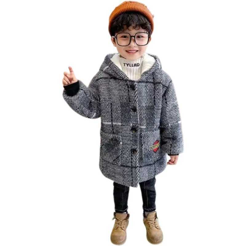 Mens wool coat jacket windproof jacket 2024 retro warm thick autumn winter cotton Christmas gift childrens clothing W241023