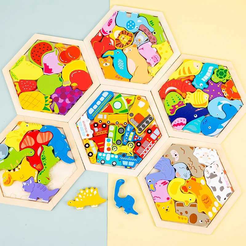 Wooden Puzzles for Toddlers Baby Age 2 3 4 Year Old Learning Color Perception Stacking Wood Blocks Boy and Girl Birthday Gifts LX241024