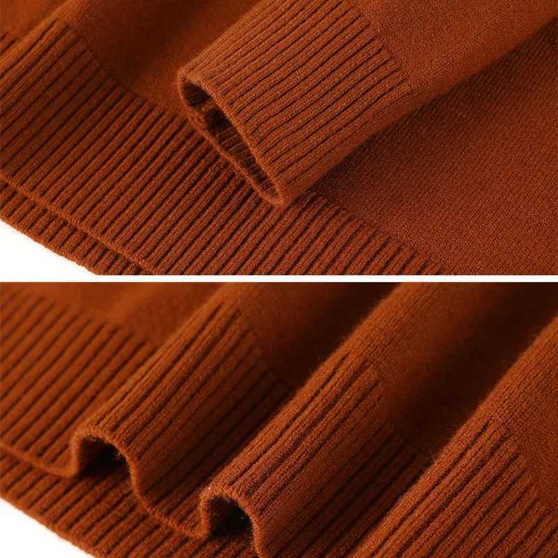 New Mens Classic Round Collar Sweaters 2024 Holiday Casual Pullovers Stylish ThermalCaramel Navy-blue Long Sleeve Clothes Male LX241024