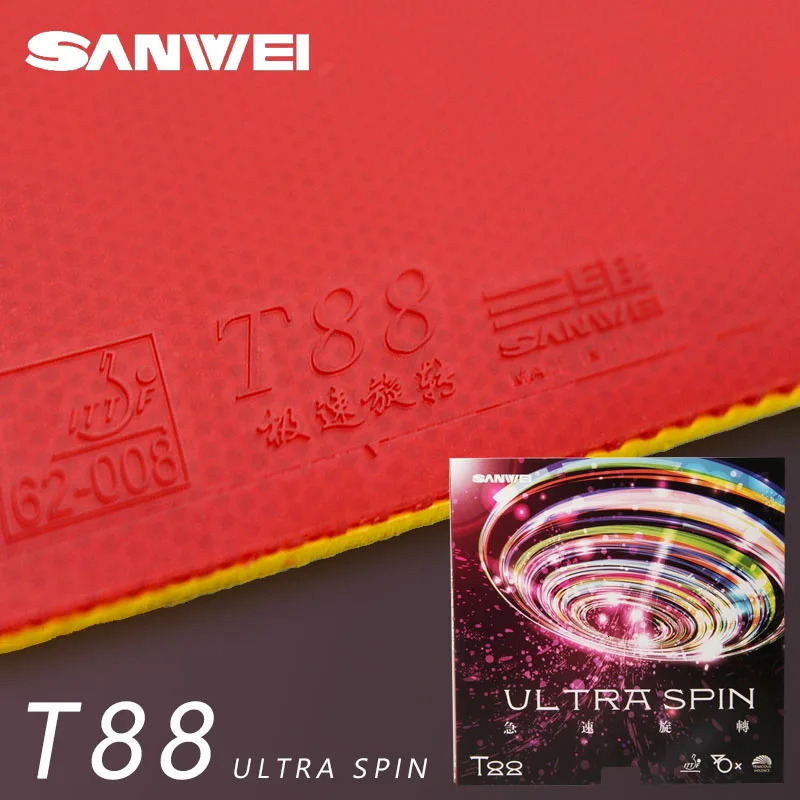 SANWEI T88 Ultra Spin Table Tennis Rubber Semisticky Control Loop Ping Pong with High Elasticity Sponge 241024