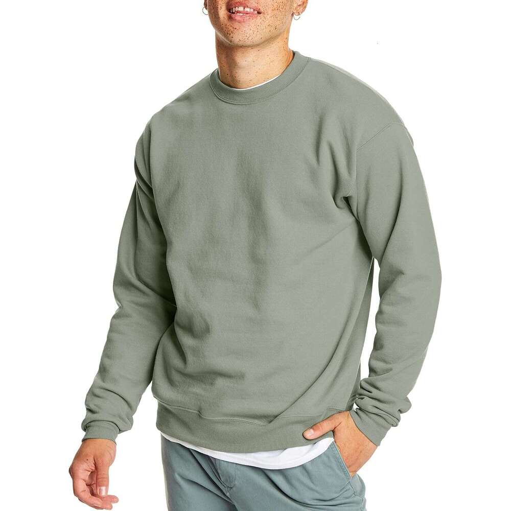 New straight shoulder Chinese cotton round neck hoodie men and women's solid color all match casual loose shirtmen's round neck sweatshirt