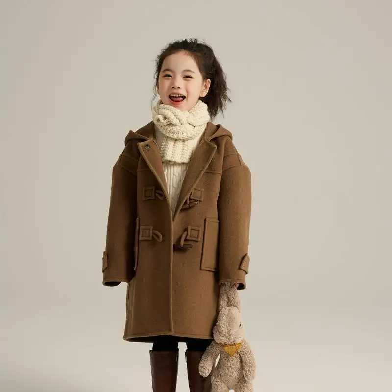 Womens wool coat jacket windproof jacket 2024 Lovable Warm Plus Thicken Autumn winter cotton school childrens clothing W241023