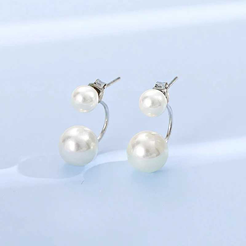 Huitan Double Imitation Pearlings for Women Creative Design Fashion Versatile Female Earring Daily Wear Temperament Jewelry W241023