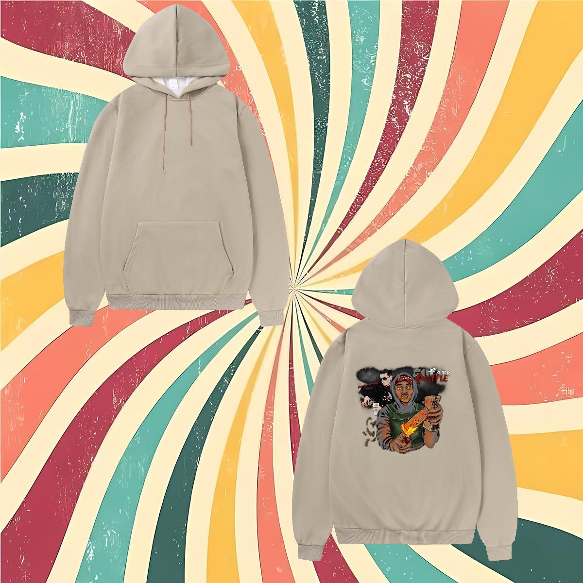 New Arrival Mens Hoodie Cartoon Printing S-3XL Warm Men Clothes Hoodie Tops Pullover Hoodie Hip Hop 350g Cotton Breathable Drawstring