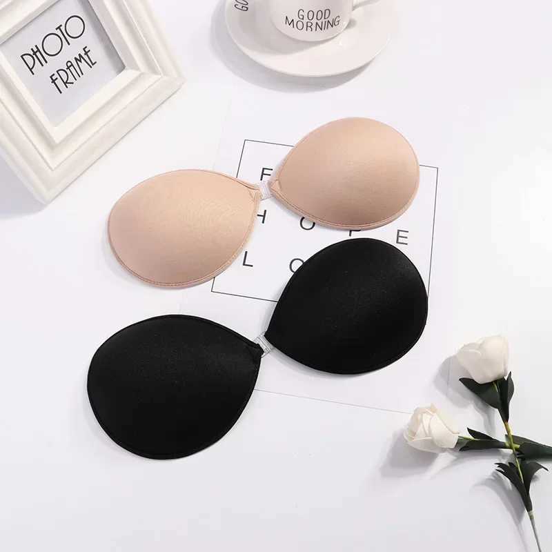 1/2Pcs Sexy Women Invisible Push Up Bra Self-Adhesive Silicone Bust Front Closure Sticky Bra Black Skin Backless Strapless BraXJ241024