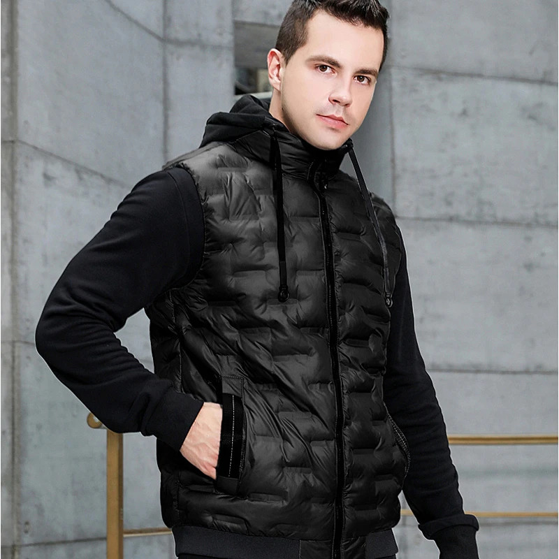autumn mens cotton vest jacket sleeveless down jacket mens casual vest jacket Plus size 8XL 241023