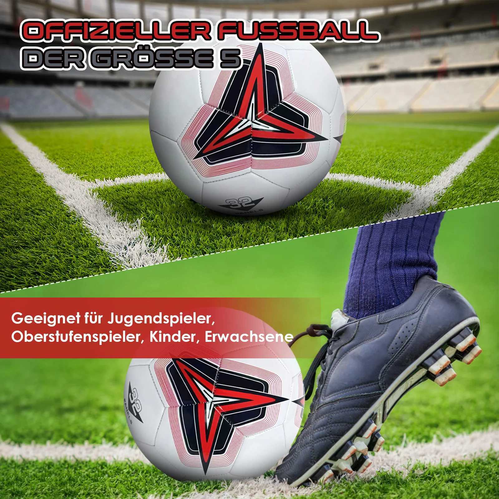 New PVC Machine-stitched Football Soccer Balls Official Size 5 Match Balls Seamss Wearproof Anti-slip Training FootballXJ241023