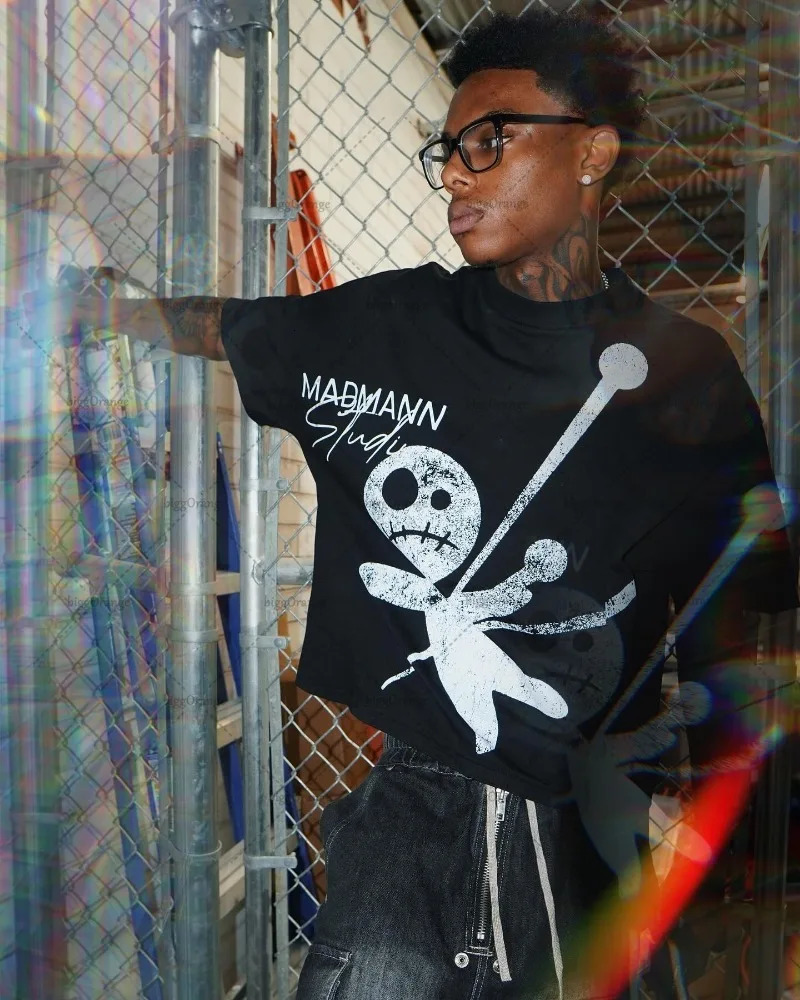 Y2K Harajuku letter printed casual loose T-shirt for men American street hip-hop retro fashion version oversized top-level womens clothing 241024