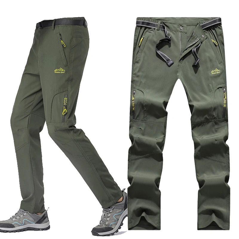 SFABL 5XL Summer Quick drying Hiking Pants Mens Stretch Waterproof Tactical Pants Zipper Pocket Trouser Lightweight Fishing Pants 241023