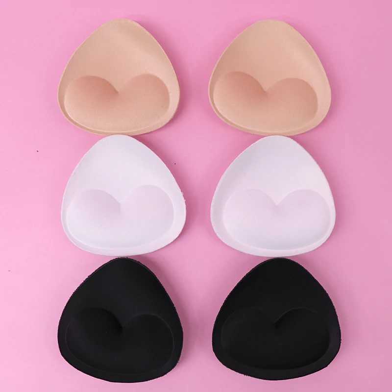 1pair Bra Accessories Triangle Cup Sponge Bra Pads Push Up Enhancer Removable Bra Padding Inserts Cups Swimsuit Bikini PaddingXJ241024
