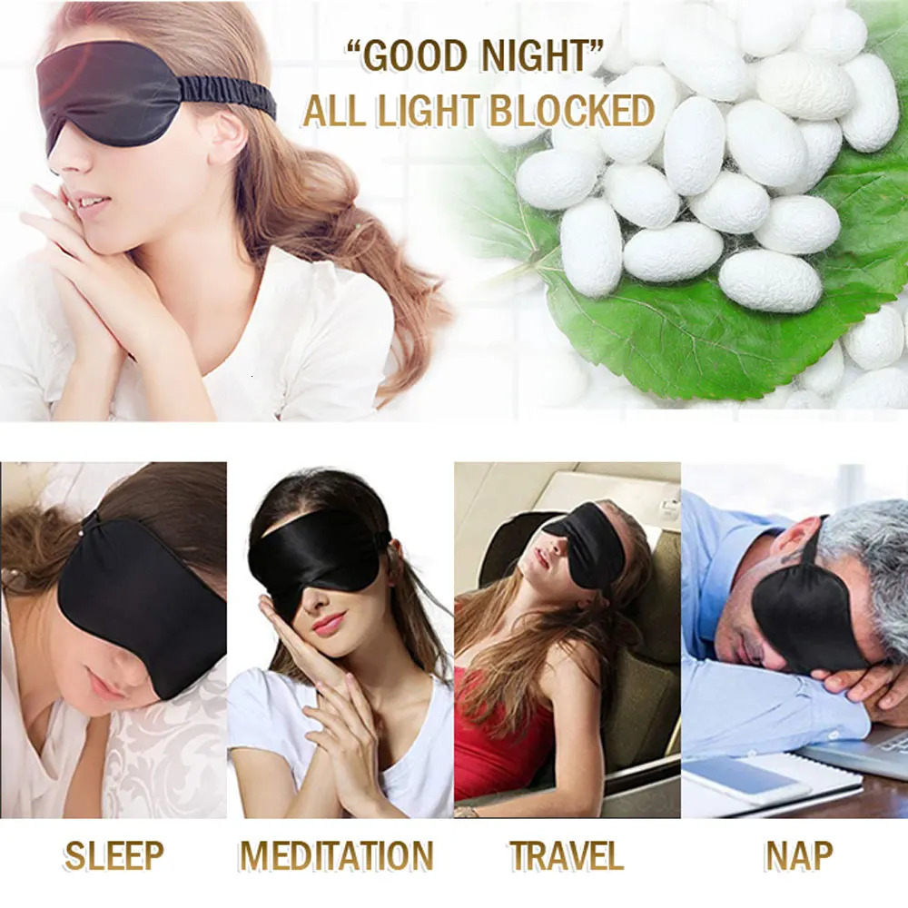 1 piece of pure silk filled sleep eye mask soft travel rest sleep aid patch eye mask healthy eye mask 241024