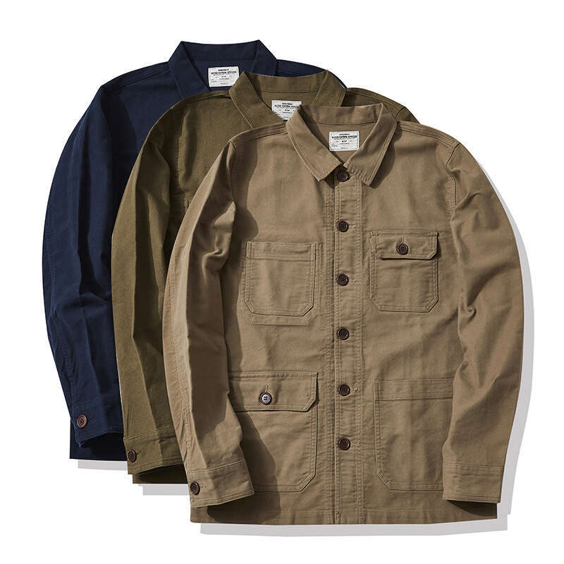 Okonkwo Moleskin-French Work Jacket For Men Outdoor Climbing Trekking Hiking Tactical Military Training Cycg Multi Bag New