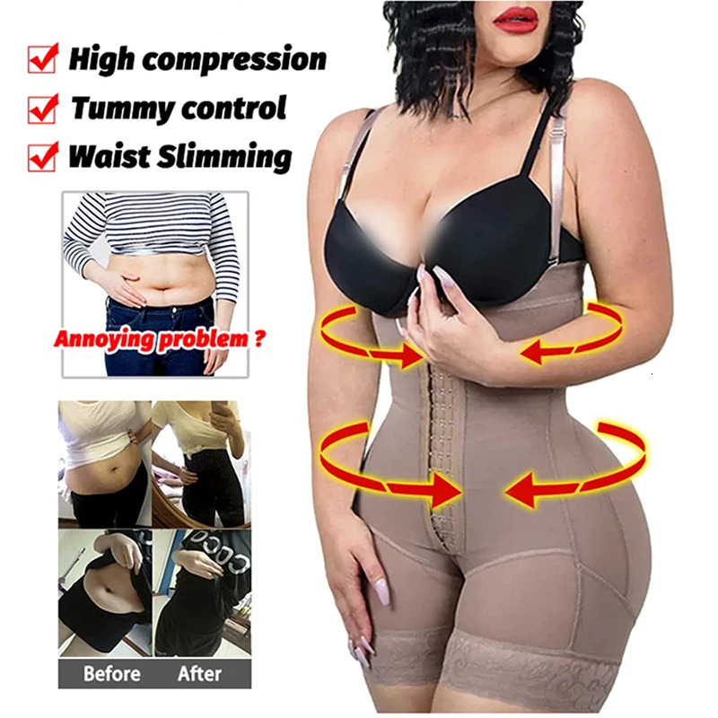 AfruliA Fajas Colombianas Moldeadoras Bodysuits Shapewear Waist Trainer Body Shapers Girdles Slim Abdomen Control Panties Corset 241024