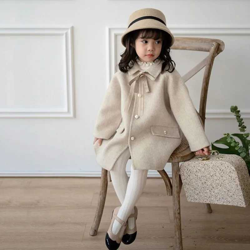 Womens wool coat jacket cotton coat 2023 Lovable Warm Thicken Plus Velvet Winter Autumn Teenager Childrens Clothing W241023