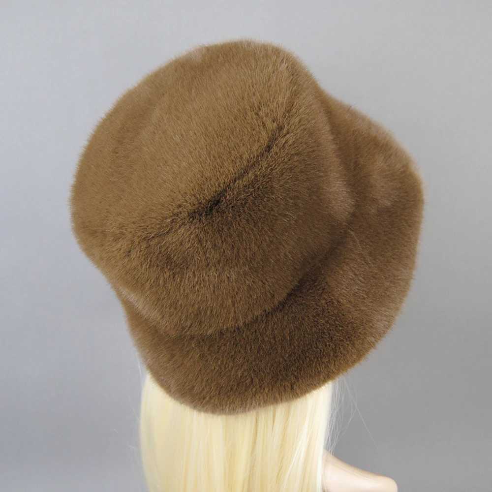 Winter autumn warm bucket hat fluffy wide mane soft thick ear protection faux fur elegant hot fishermans hat X241023