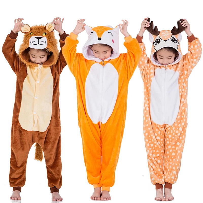 Dinosaur Kigurumi Pajamas Childrens Winter Pajamas Childrens Baby Animals Onesies Childrens Boys and Girls Halloween Costumes jumpsuit 241024