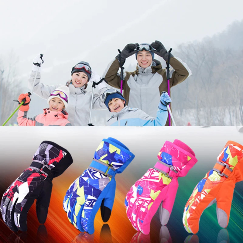 Winter Outdoor Warm Ski Gloves Windproof Men Women Kids Mittens Waterproof Skiing Breathable Sport SMLXL 241024