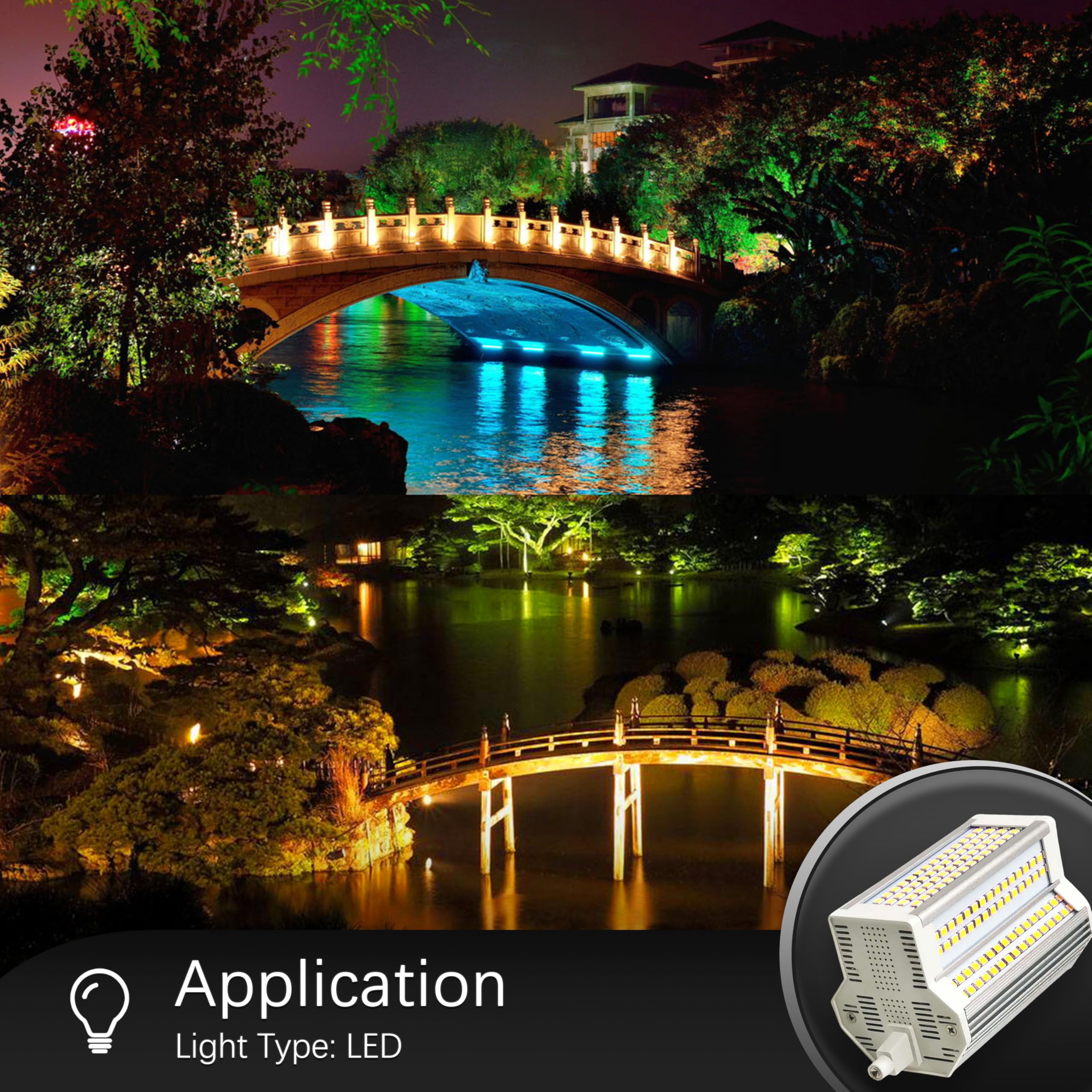 R7S LED Bulb 50W Warm Light Dimmable 3000k Double Ended J118 5000LM Equivalent 500W Halogen Floor Standing Lamp