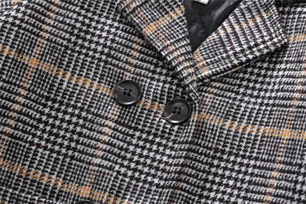 Childrens plain weave wool jacket Korean version fashionable warm clothing boys and girls autumn and winter cotton jacket outdoor clothing W241023