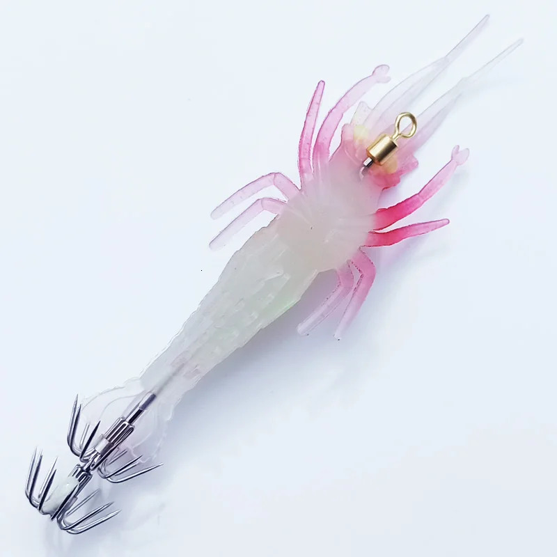 1PC 11cm10g Soft Fishing Lure Shrimp Squid Hook Artificial Bait Glow Octopus Cuttlefish pesca Tackle 241024