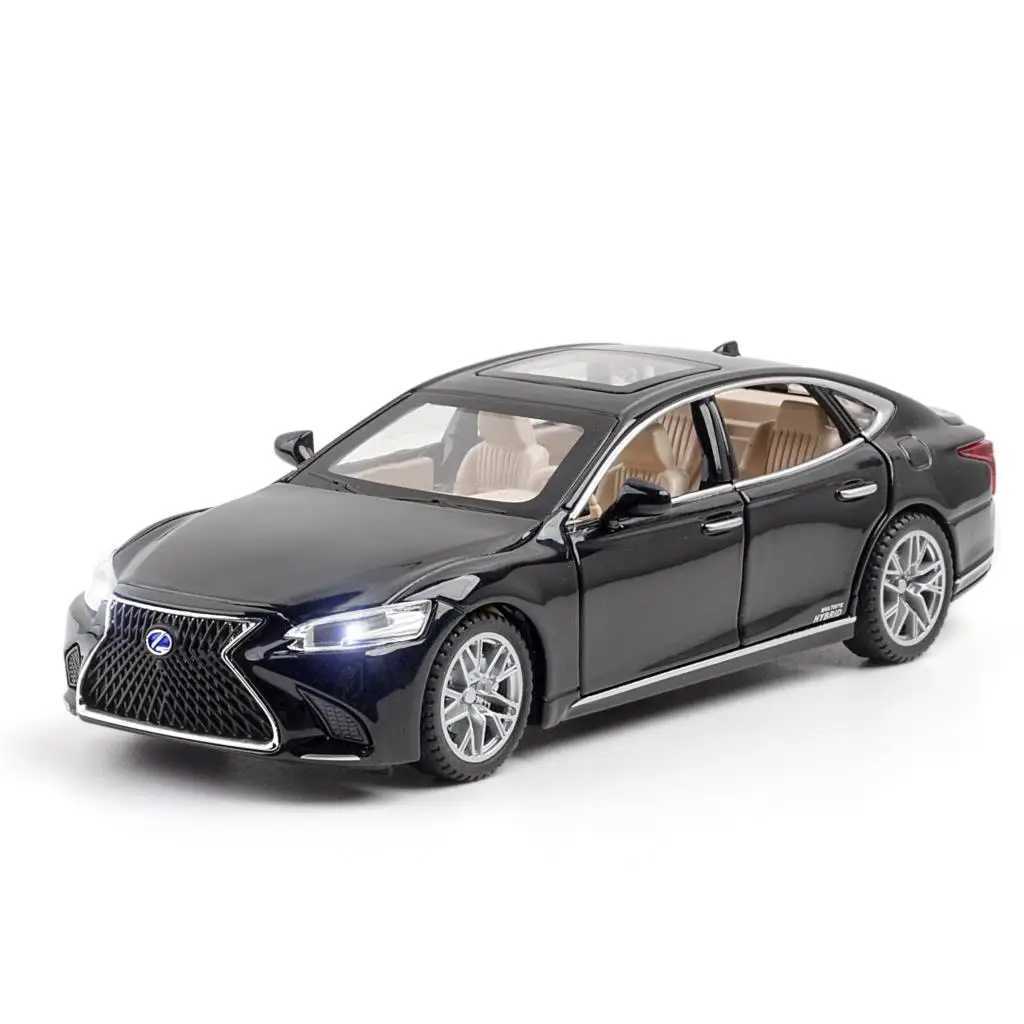 1/32 Lexus LS500H Childrens Toy Car Diecast Mini Model Pull Back Door Open Sound and Light Series Gift X241024