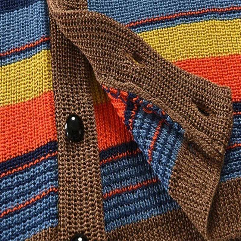 Spring Autumn Fashion Mens V-Neck Collar Cardigan Sweater Slim Fit Cable Knit Patchwork Woolen Long Sleeve Casual Male Top LX241024