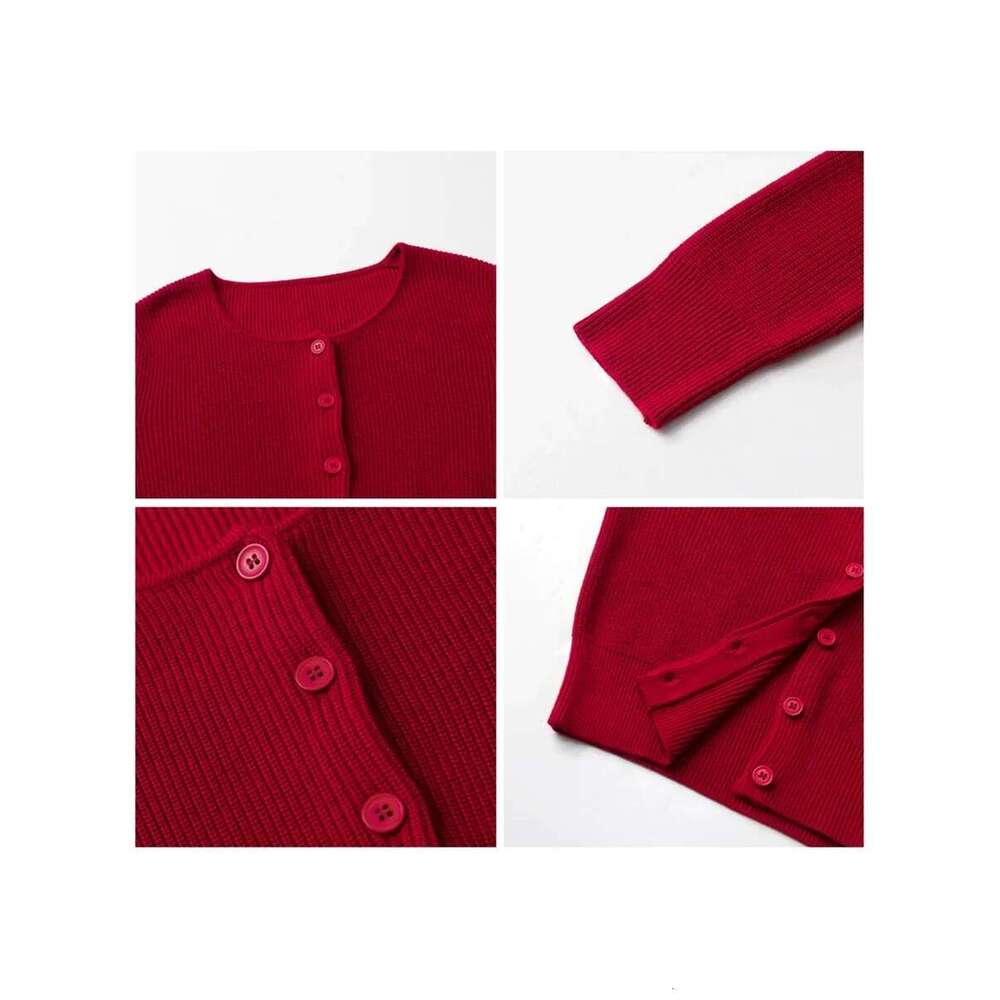 CHIC VEN Women Cardigan Solid Loose Korean Round Neck Knitted Sweaters Single Breasted Female Jumpers Spring Autumn 2024