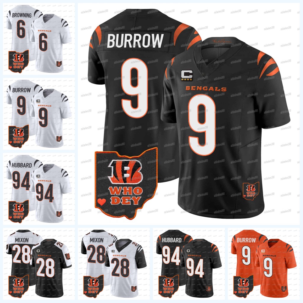 Joe Burrow JaMarr Chase Bengalses 2024 Football Jersey Joe Mixon Tee Higgins Trey Hendrickson Andrei Iosivas Myles Murphy Cam Taylor-Britt Evan McPherson