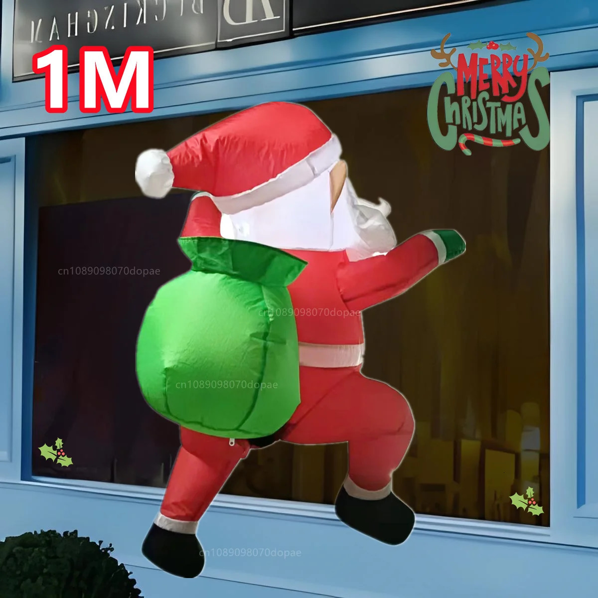 Christmas Inflatable Wall Climbing Knapsack Santa Claus Model Built in LED Lights Indoor and Outdoor Fun Decoration Festival Party Props 241024