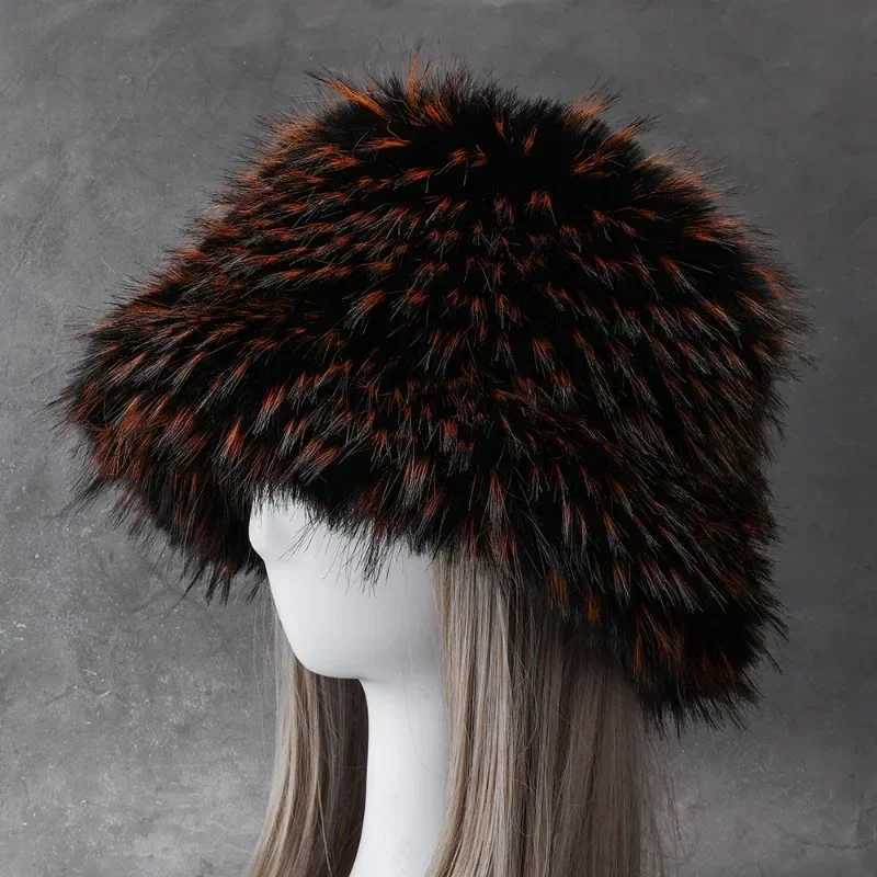 New artificial fur big winter white fur bucket hat suitable for warm mens style soft and fluffy warm and fluffy Panamanian womens artificial fur fishe